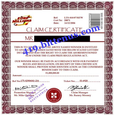 Claim Certificate
